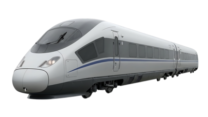 A sleek and modern high-speed train on a black background