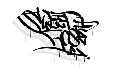 SWEET ROSE graffiti tag style design