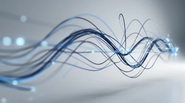 Elegant Abstract LinkedIn Professional Background Featuring Soft Blue Flowing Lines Smooth Silk Wave Pattern Cinematic Minimalist Design High Resolution Digital Art Backdrop