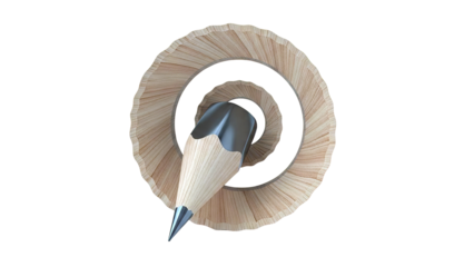 Pencil Sharpening Curl with Graphite Tip