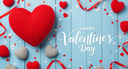 Valentine's day greeting card. Valentines day background with hearts and typography of happy valentines day text