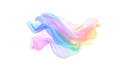 Flowing, multicolored fabric against a stark black background