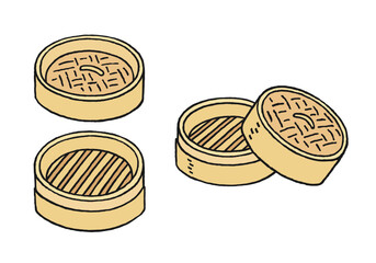 せいろの手描きイラストセット