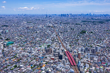 杉並住宅街・西荻窪上空より都心の高層ビル群
Aerial View