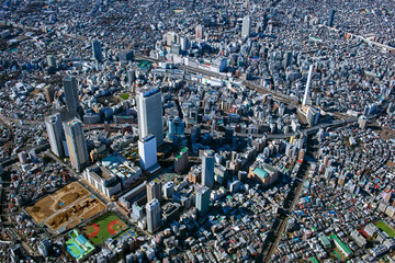 池袋サンシャイン周辺・池袋駅上空・Aerial view