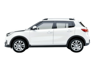 White compact SUV side view isolated