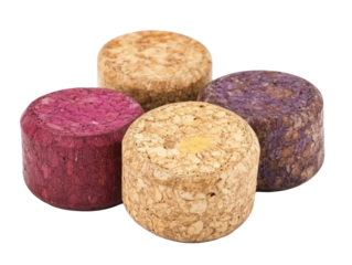 Colorful wine cork stoppers isolated