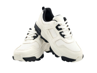 White chunky sneakers on transparent background