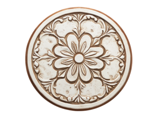 Ornate Round Floral Medallion Isolated