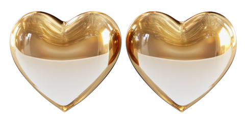 Golden heart shapes for romantic valentine's day decor