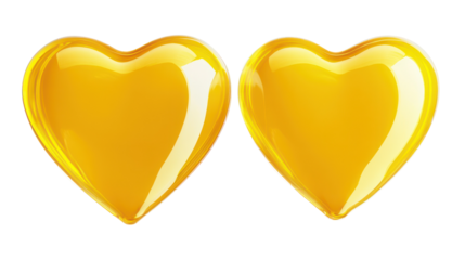 Golden hearts valentine love symbols, romantic passion design