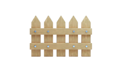 Wooden Picket Fence Section