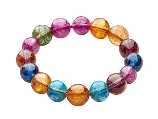 Colorful Glass Bead Bracelet Isolated