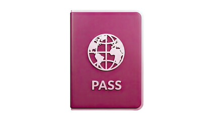 Pink Passport with Globe Emblem