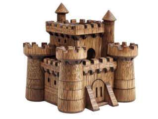 Wooden Medieval Castle Toy Model