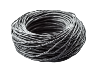 Coiled Bundle of Silver Metallic Wire