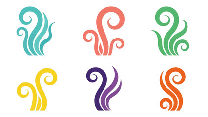 Abstract Swirls and Curls Decor Elements Collection