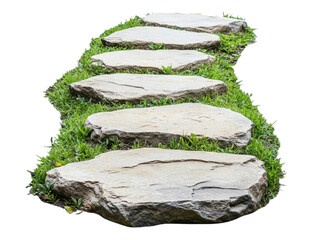 Natural Stone Garden Path Isolated