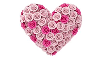 Heart Shape Formed by Pink Roses