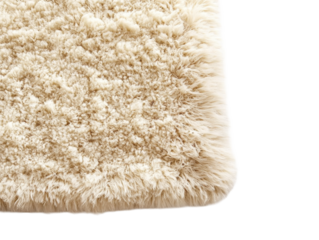 Soft Beige Fluffy Shag Rug Isolated