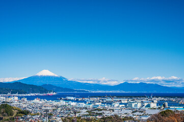 静岡県日本平からの駿河湾と富士山
