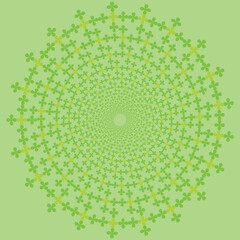 Green Mandala Design with   Green Background