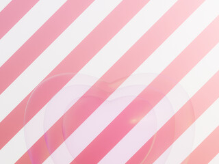 Pink heart bubbles on striped background
