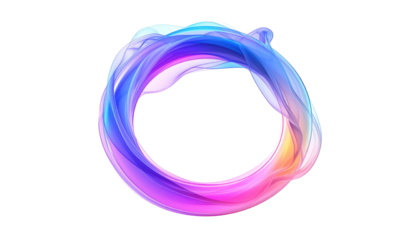 Colorful, flowing, abstract circular shape against a black background