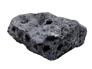 Dark porous volcanic rock isolated