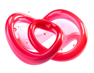 Glossy red infinity symbol with highlights and a subtle drop effect