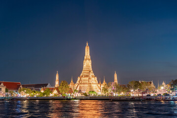 tourist attractions in the city park of Bangkok City, 
The most beautiful Viewpoint Wat Arun,Buddhist temple in Bangkok, Thailand 