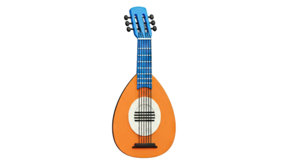 Orange Mandolin with Blue Neck