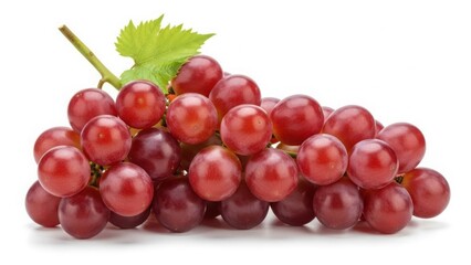 Fototapeta premium Fresh cluster of red grapes isolated on white background