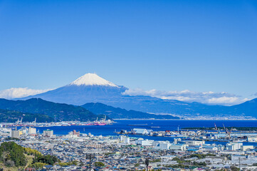 静岡県日本平からの駿河湾と富士山