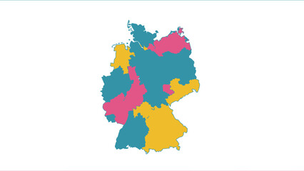 Obraz premium germany map with colorful regions