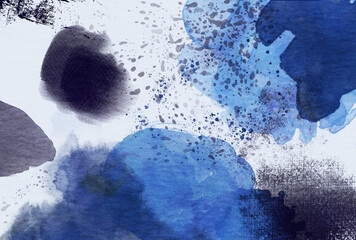 背景素材_水彩テクスチャ_青