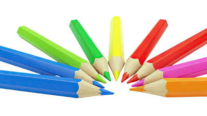Fan of colorful pencils