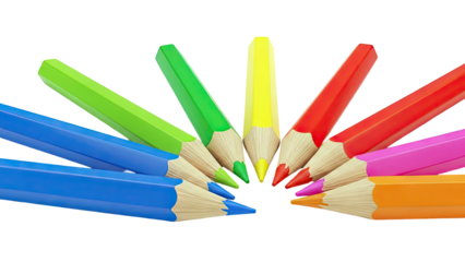 Fan of colorful pencils