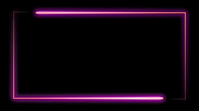 pink neon frame animation, glowing light border, bright rectangular neon outline, soft electric shine edge, clean alpha background, minimal light box effect, futuristic neon border loop. 