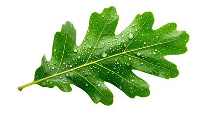 Close-up of a vibrant green leaf, covered in water droplets, on a black background