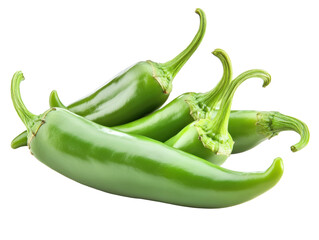 Fresh Green Chili Peppers Isolated