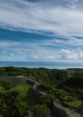 Fototapeta premium Ocean View from Nakijin Castle Ruins, Okinawa, Japan