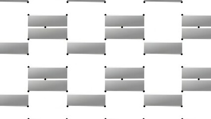 Grid of rectangles with dots isolated on white background. Geometric pattern with gray rectangles and black dots