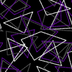 Chalked geometric shapes on black 