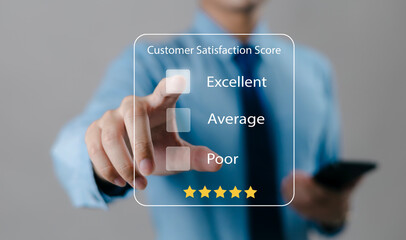 Rating services based on user experience: Consumers give five-star ratings and provide feedback on quality. Business reputation ranking from buyers; online customer satisfaction.