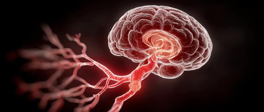  depicts a blood clot in the brain. A stroke might result from the clot obstructing blood flow to the brain.
