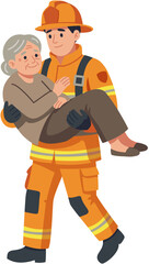 Fototapeta premium Firefighter Rescue Woman