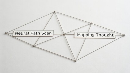 Abstract Concept of Neural Path Scan and Mapping Thought Representation with Geometric Lines and Nodes