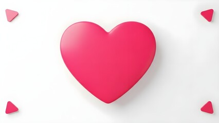 Large pink heart surrounded by smaller hearts on white background with subtle shadow