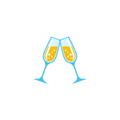 Elegant Champagne Glasses Vector Illustration